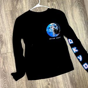 black long sleeve japan surf t shirt